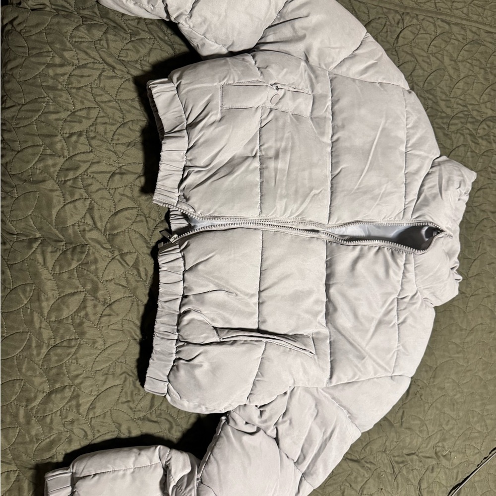 PrettyLittleThing Light Gray Puffer Jacket